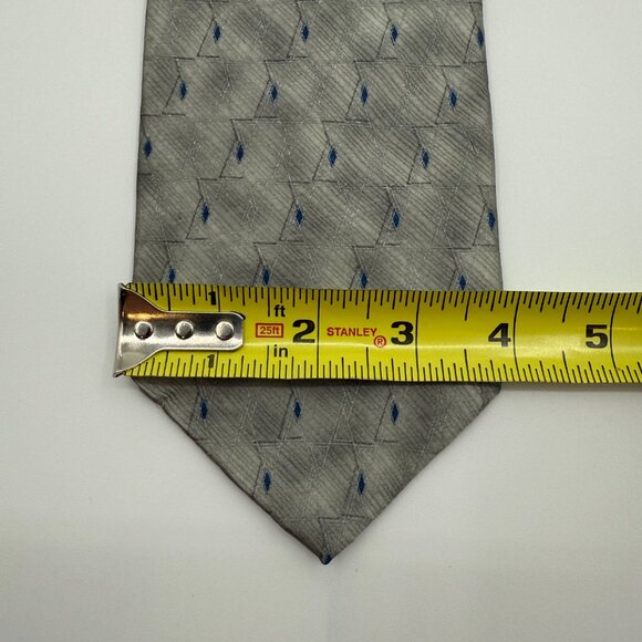 Colours By Alexander Julian Silver & Blue Diamond Silk Made in USA Necktie Tie - Picture 9 of 10
